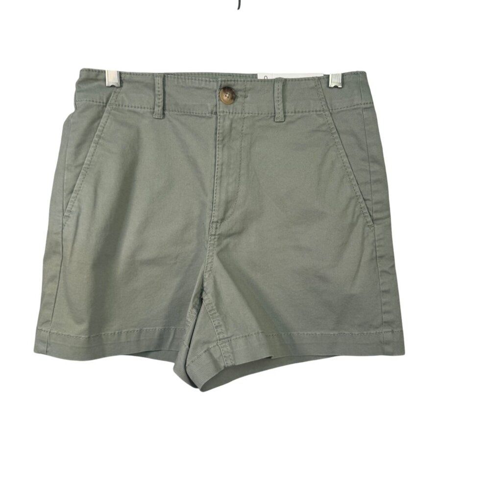 Loft Womens Washed Twill Shorts Size 0 Green Cotton/Spandex